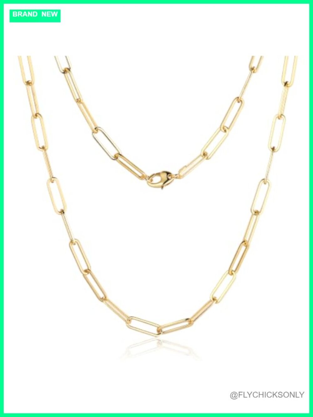 5MM Paperclip Chain Necklace 14K Gold Filled Dainty Link Layering Minimalist